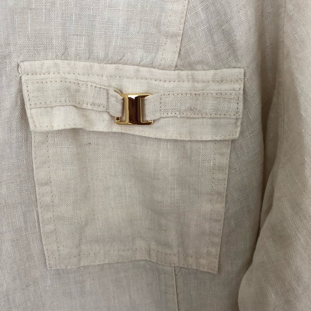 Jm Collection Plus Size Button Down Linen Blouse - image 5